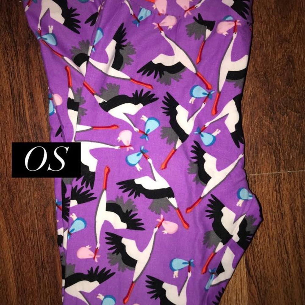 LuLaRoe OS Stork Leggings NWT